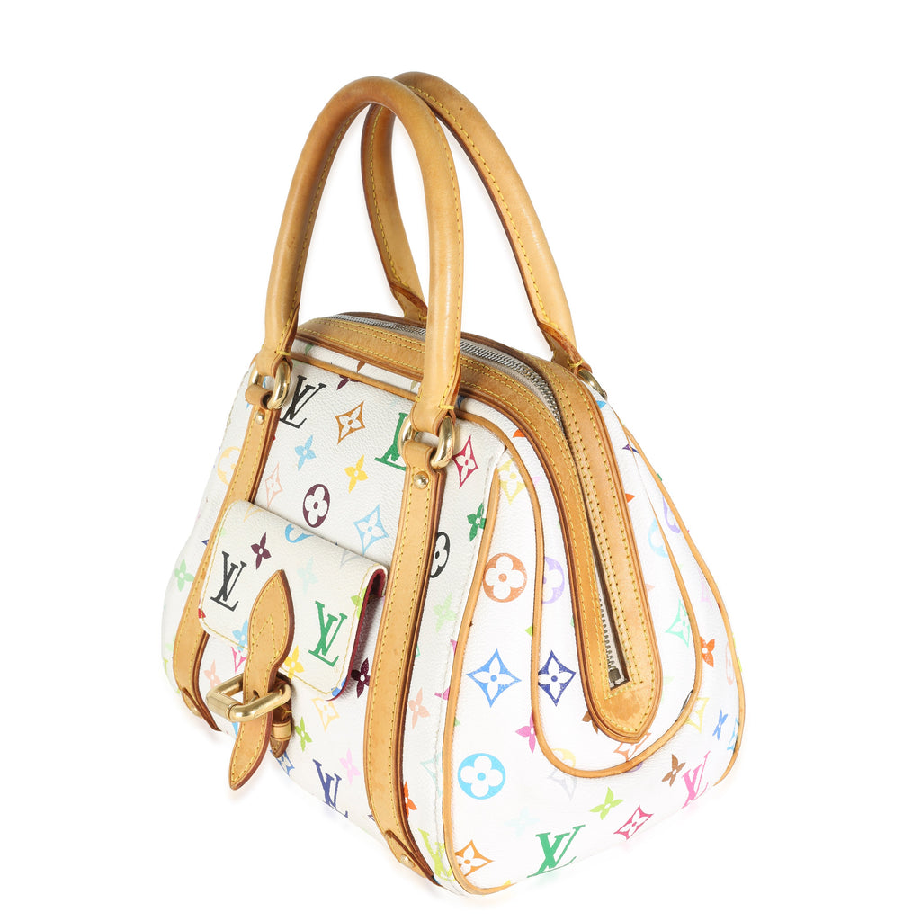 Louis Vuitton White Multicolor Monogram Canvas Priscilla