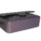 Chanel Purple Quilted Iridescent Lambskin Medium Classic Double Flap Bag