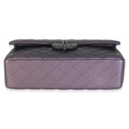 Chanel Purple Quilted Iridescent Lambskin Medium Classic Double Flap Bag