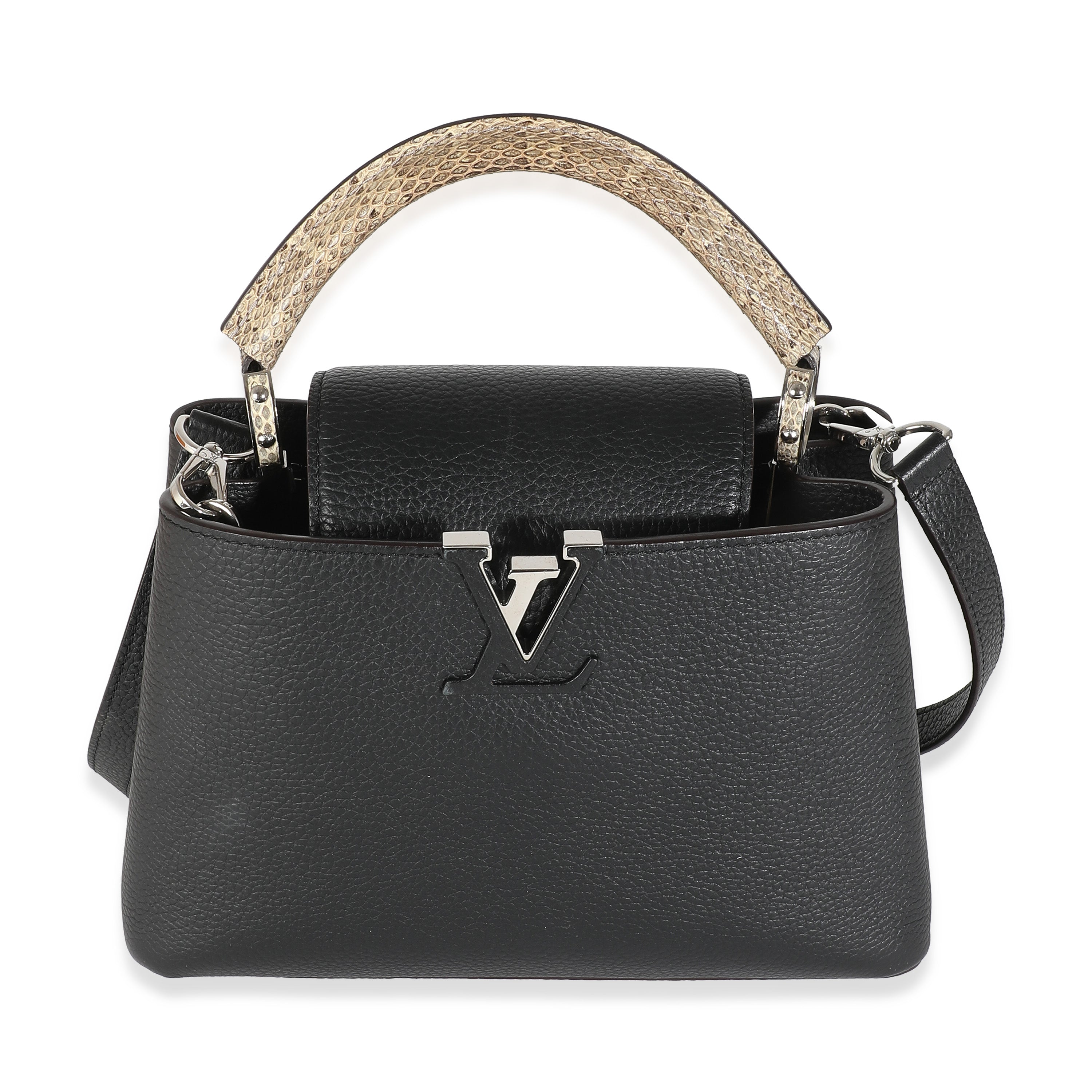 Louis Vuitton Black Taurillon Python Capucines BB