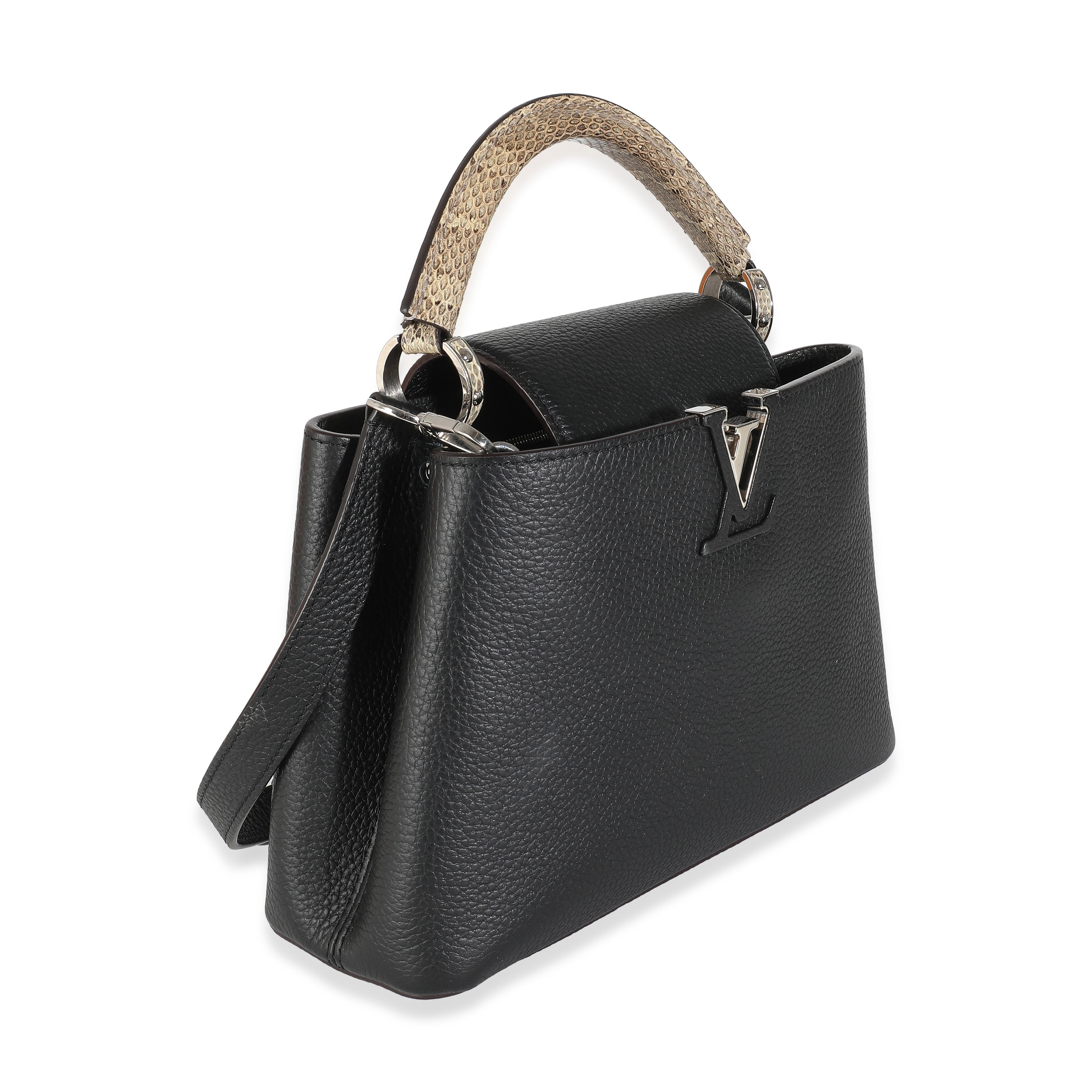 Louis Vuitton Black Taurillon Python Capucines BB