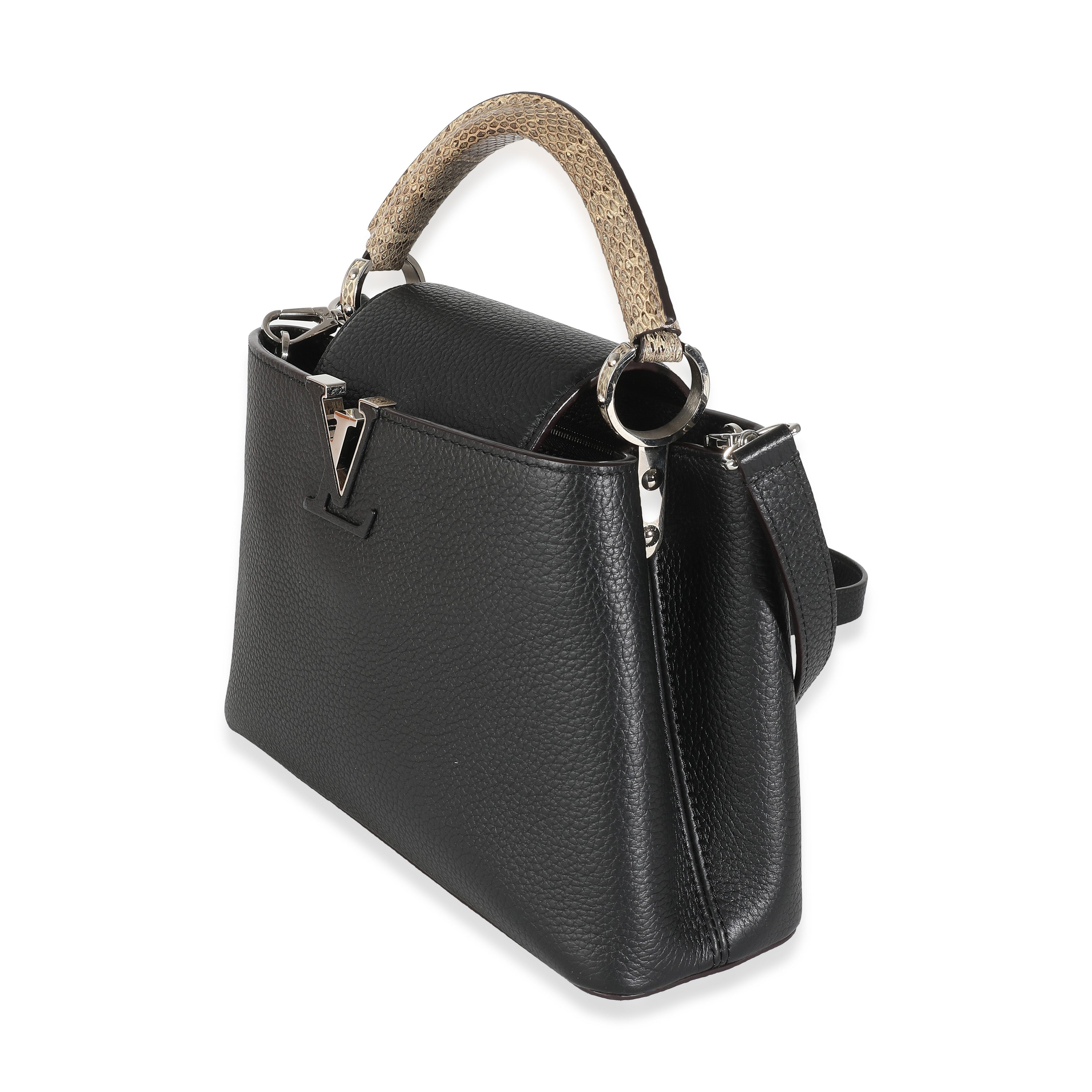Louis Vuitton Black Taurillon Python Capucines BB