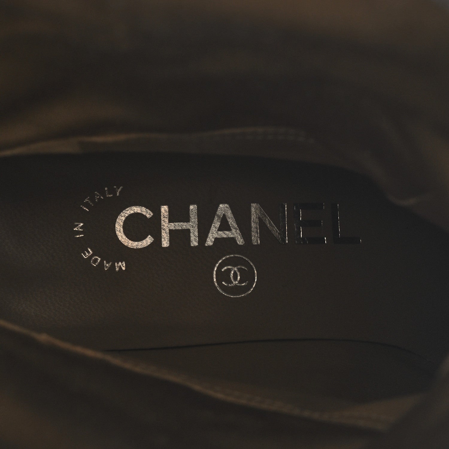 Chanel Calfskin Ascot CC Boots 37.5 Gray