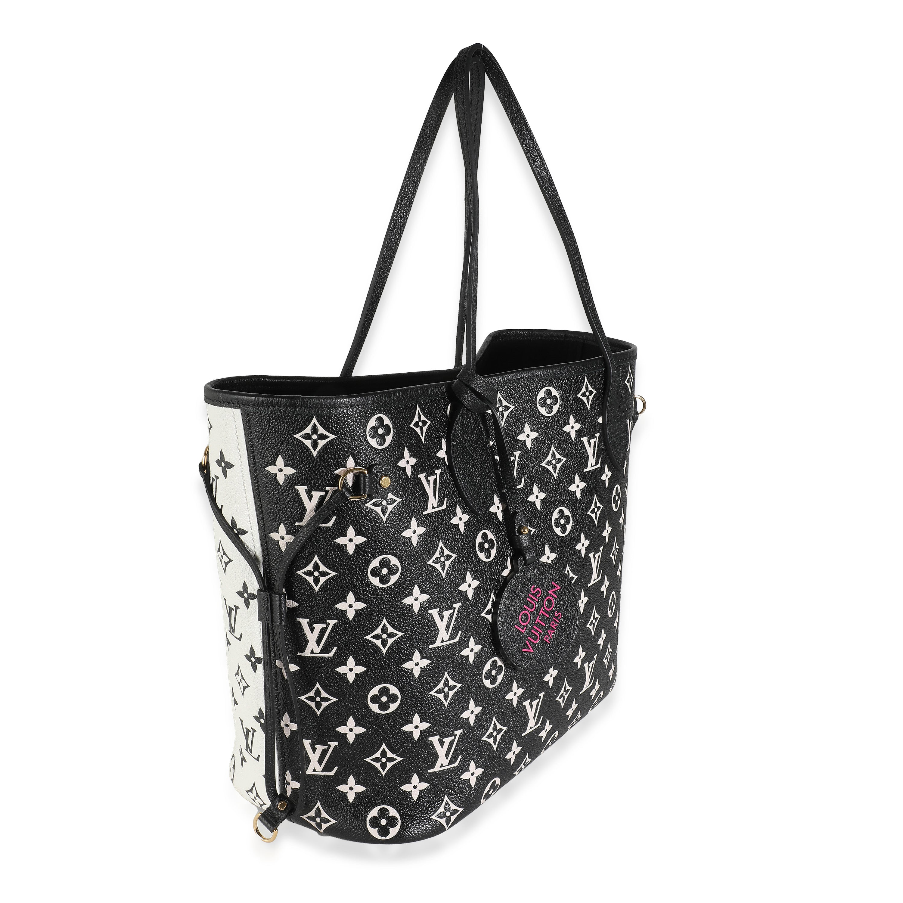 Louis Vuitton Black White Monogram Empreinte Spring In The City Neverfull MM