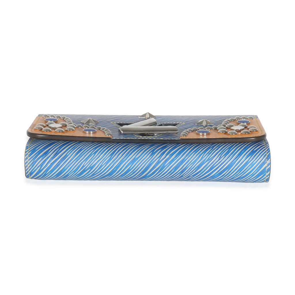 Louis Vuitton Blue Epi Studded Twist Chain Wallet