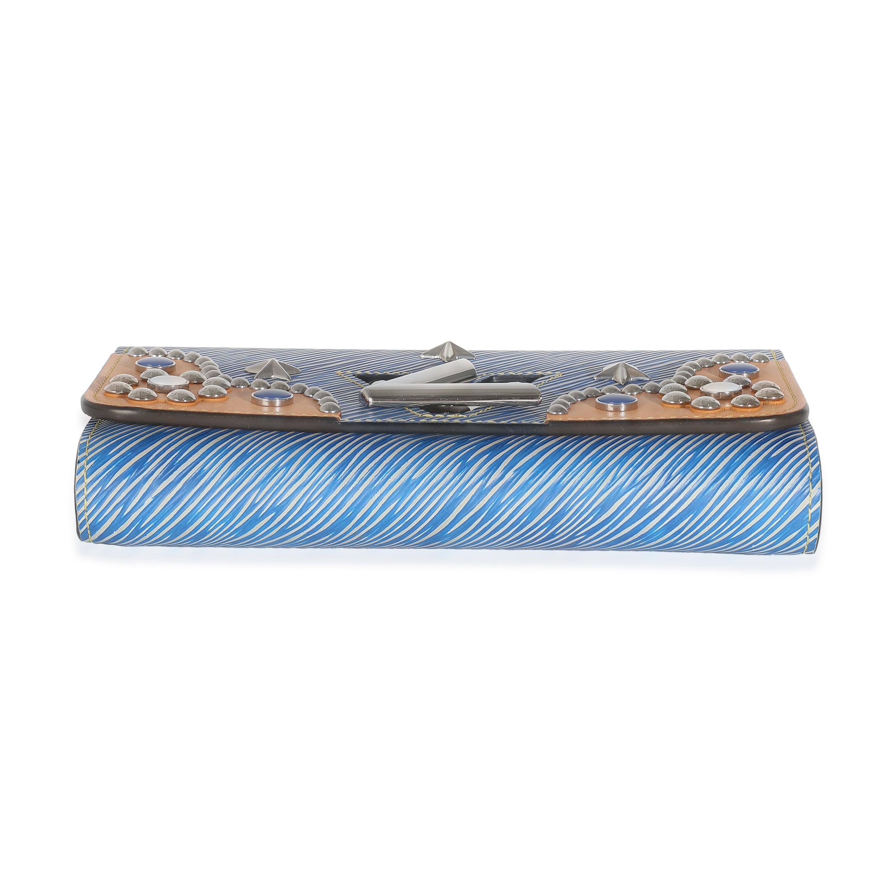 Louis Vuitton Blue Epi Studded Twist Chain Wallet