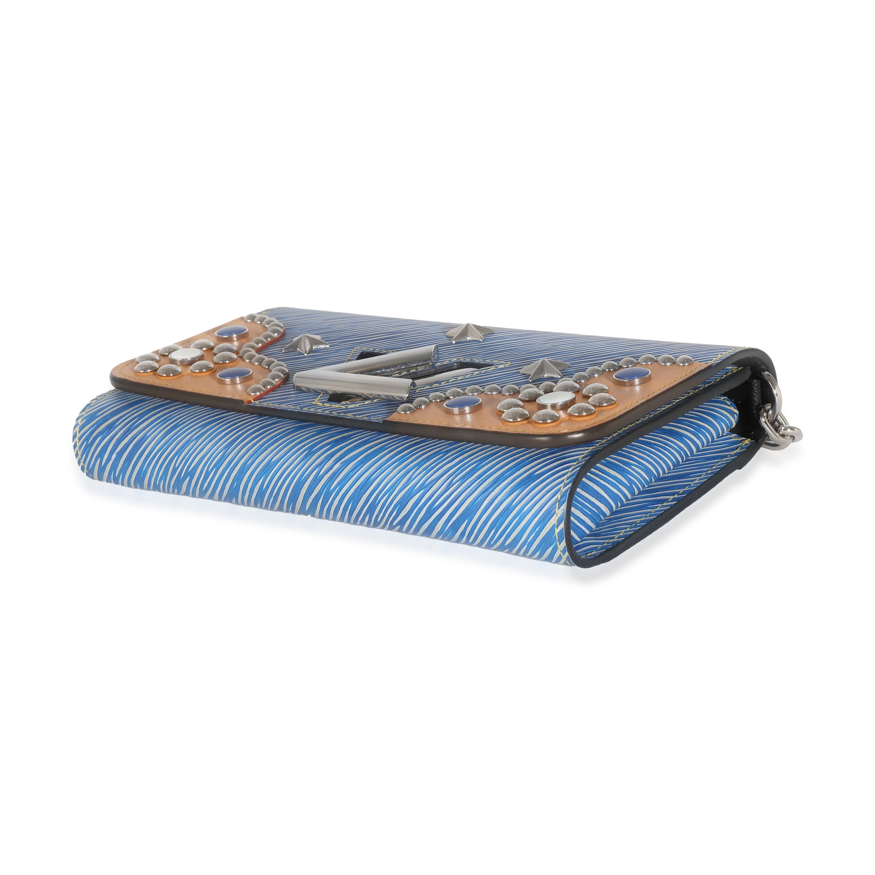 Louis Vuitton Blue Epi Studded Twist Chain Wallet