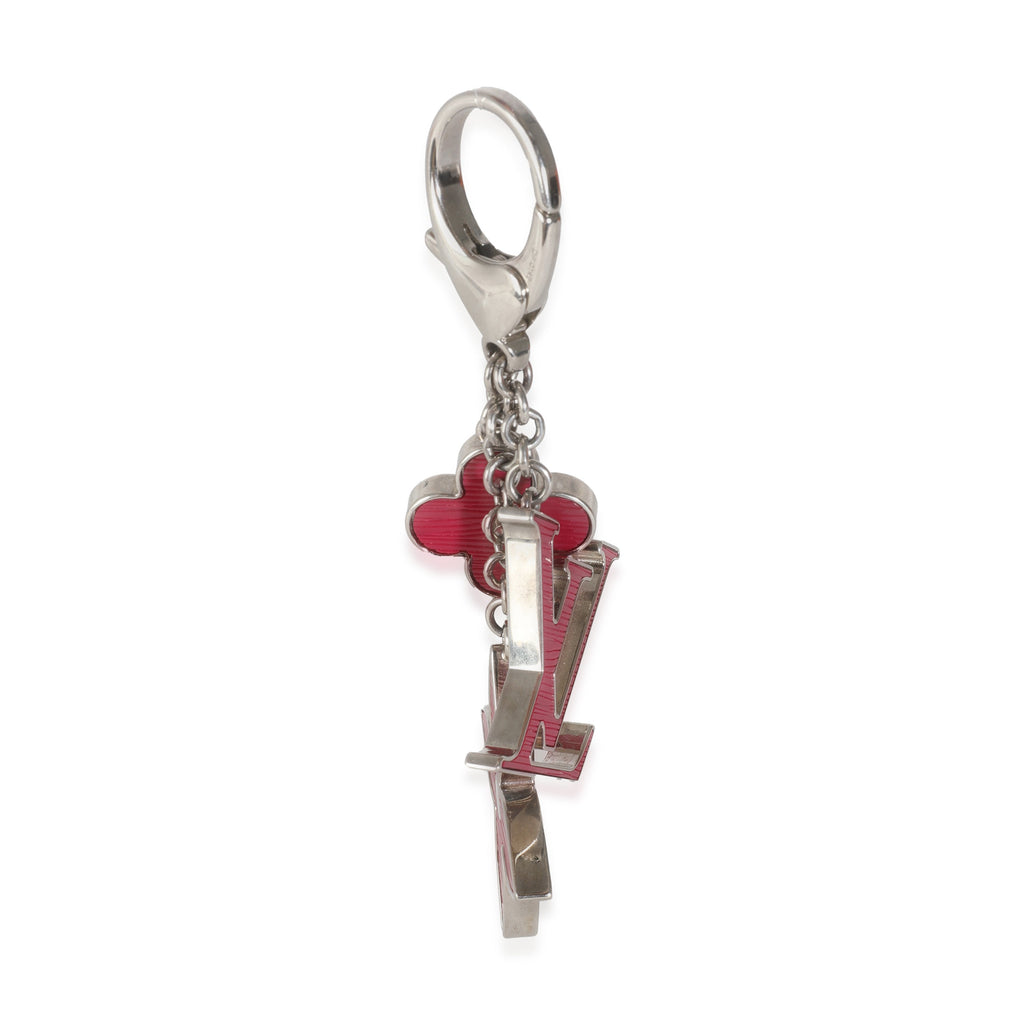 Louis Vuitton Fuchsia Silver Metal Fleur d Epi Bag Charm