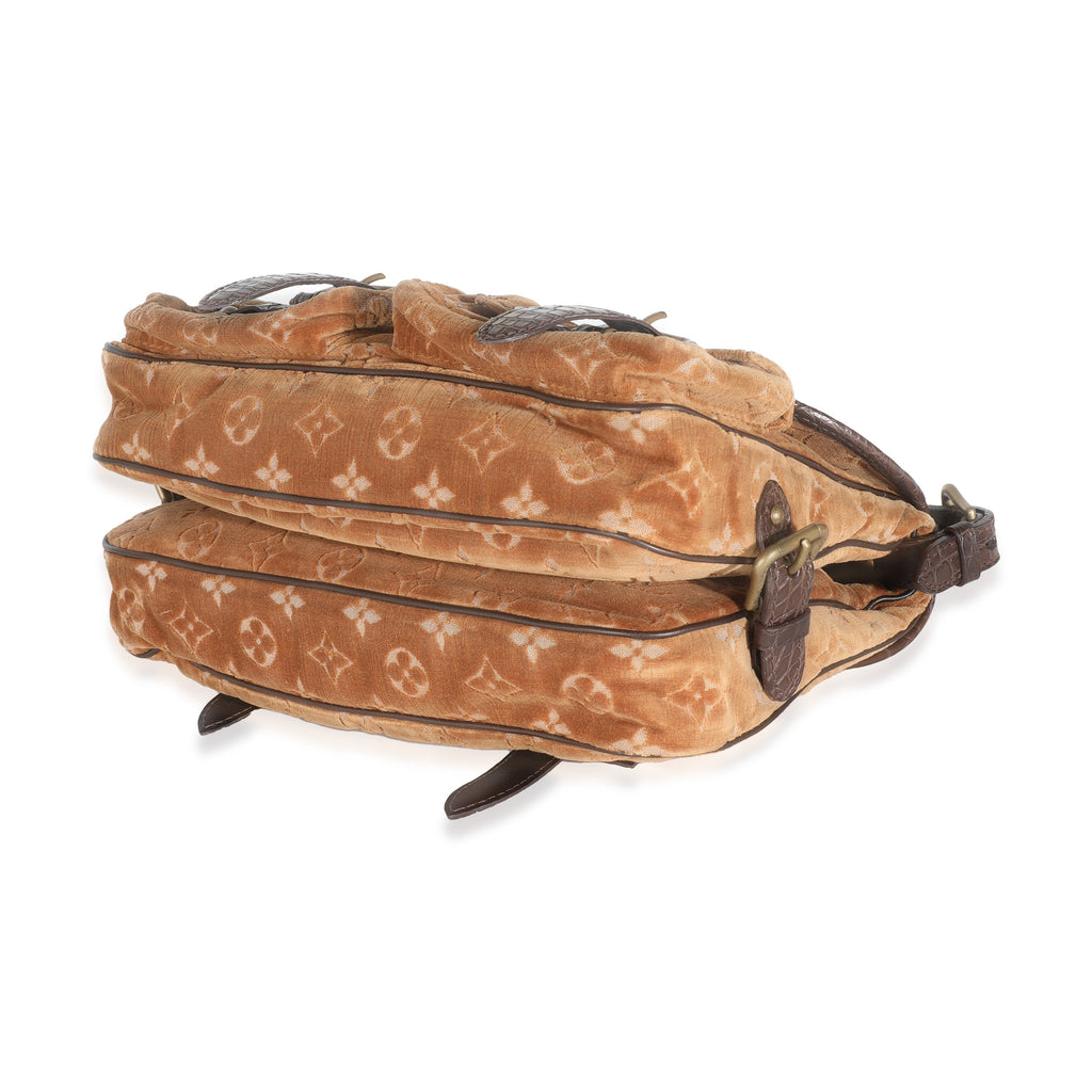 Louis Vuitton Brown Alligator Monogram Velours Clyde