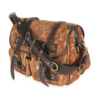Louis Vuitton Brown Alligator Monogram Velours Clyde