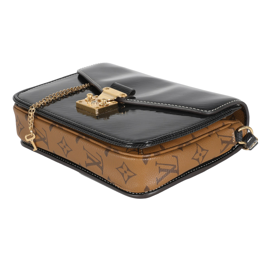 Louis Vuitton Black Shiny Epi Reverse Monogram Canvas Mini Pochette Metis