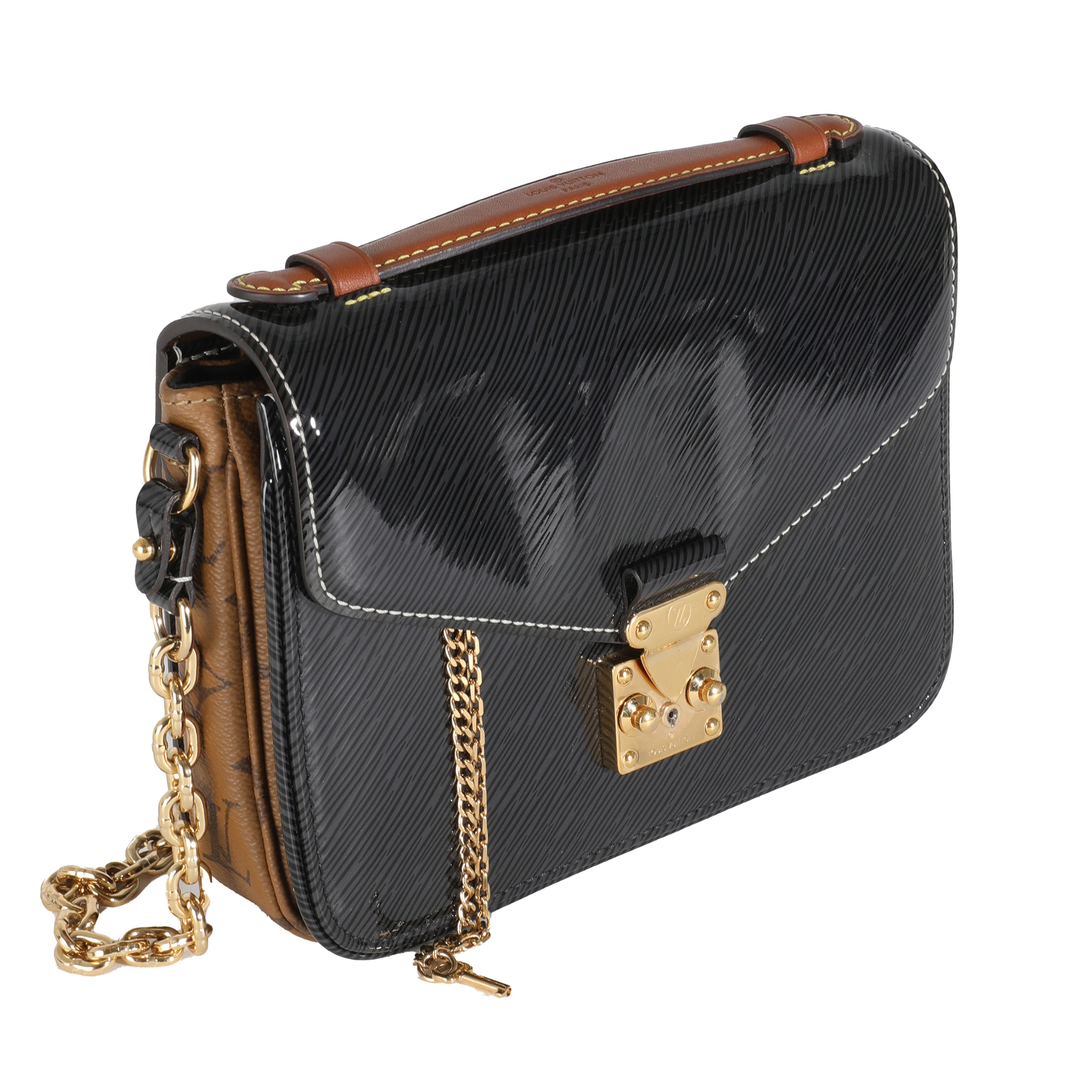 Louis Vuitton Black Shiny Epi Reverse Monogram Canvas Mini Pochette Metis