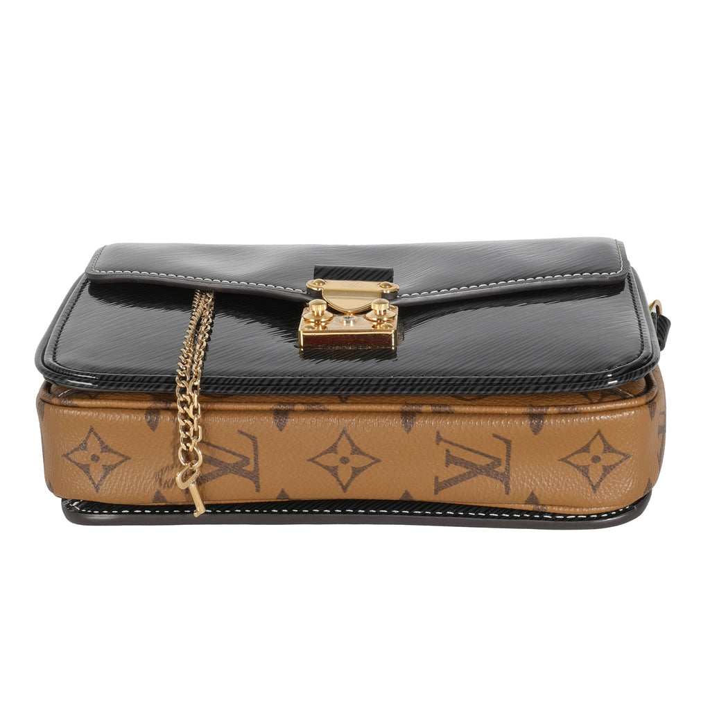 Louis Vuitton Black Shiny Epi Reverse Monogram Canvas Mini Pochette Metis