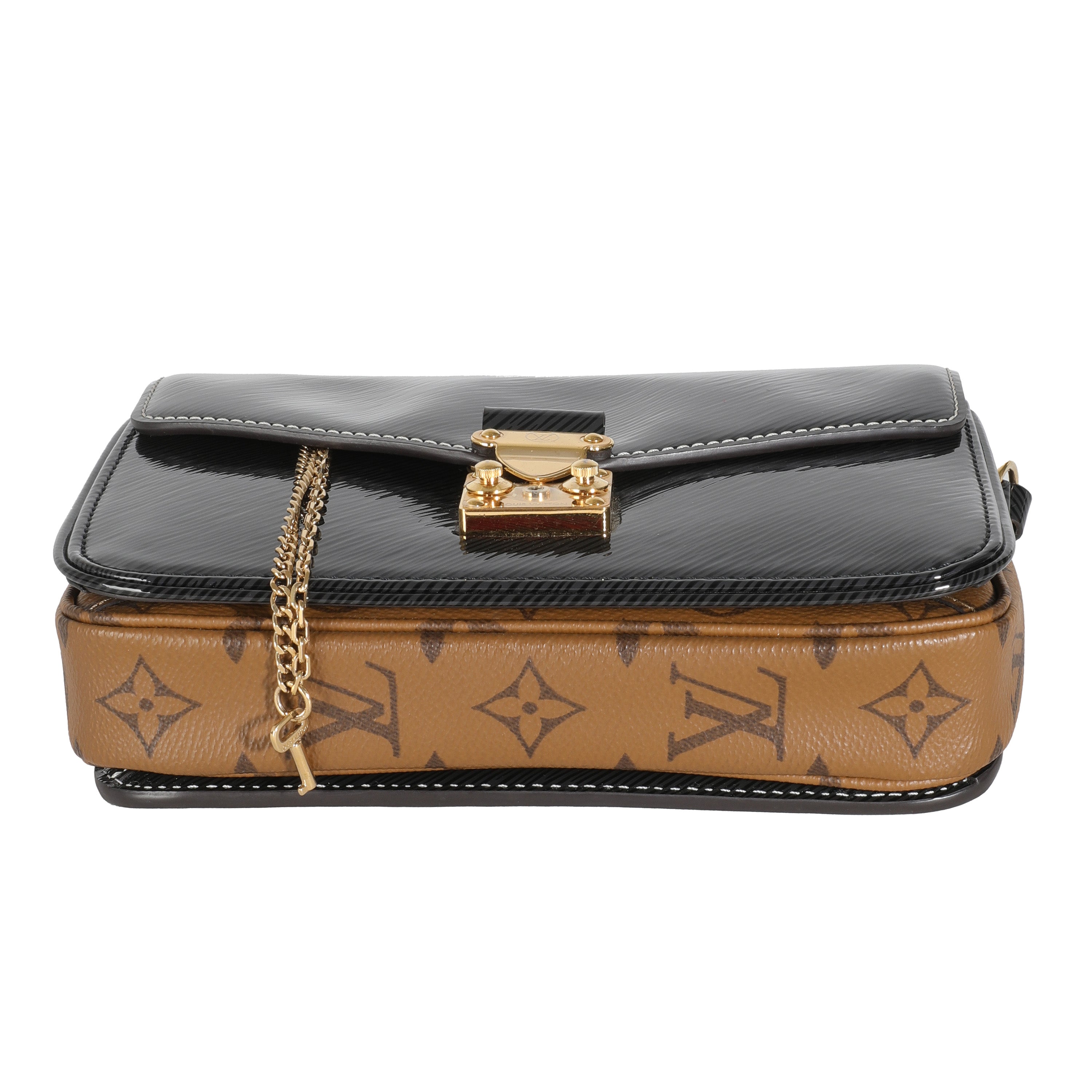 Louis Vuitton Black Shiny Epi Reverse Monogram Canvas Mini Pochette Metis