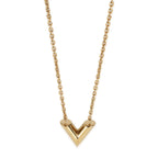 Louis Vuitton Essential V Gold Plated Necklace