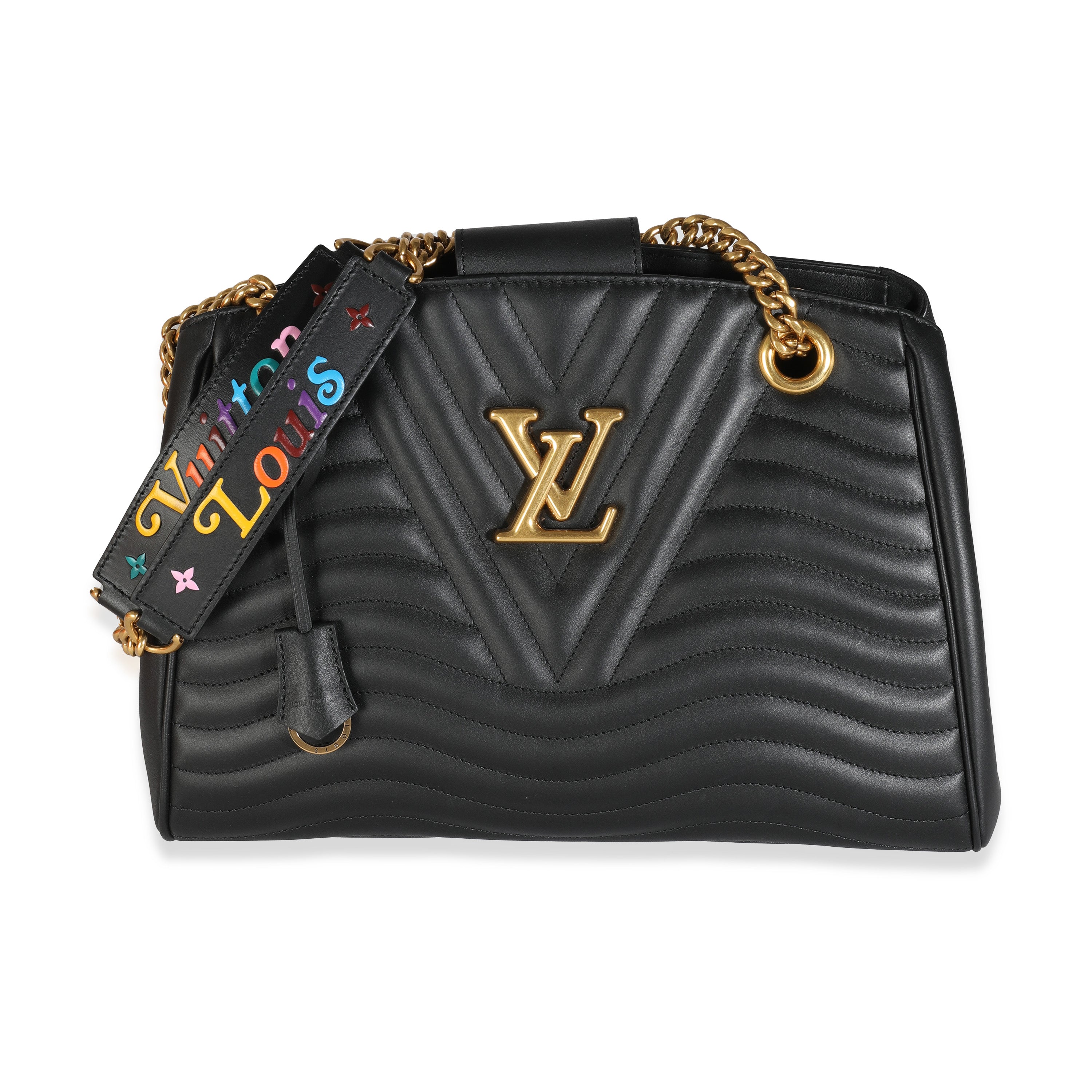 Louis Vuitton Black Calfskin New Wave Chain Tote