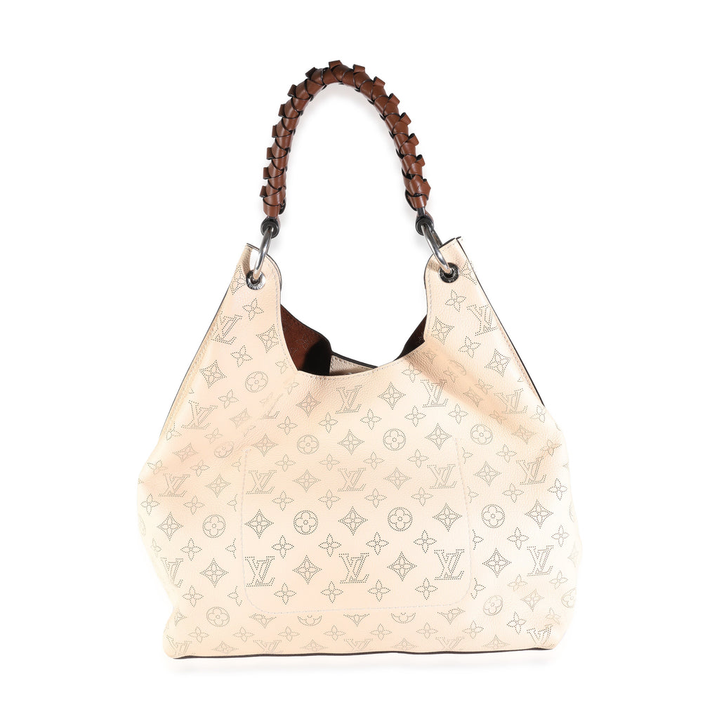 Louis Vuitton Cream Mahina Carmel Hobo