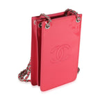 Chanel Pink Patent CC Phone Holder With Chain