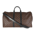 Louis Vuitton Monogram Macassar Canvas Keepall Bandouliere 55