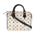 Louis Vuitton White Canvas Game On Speedy Bandouliere 25