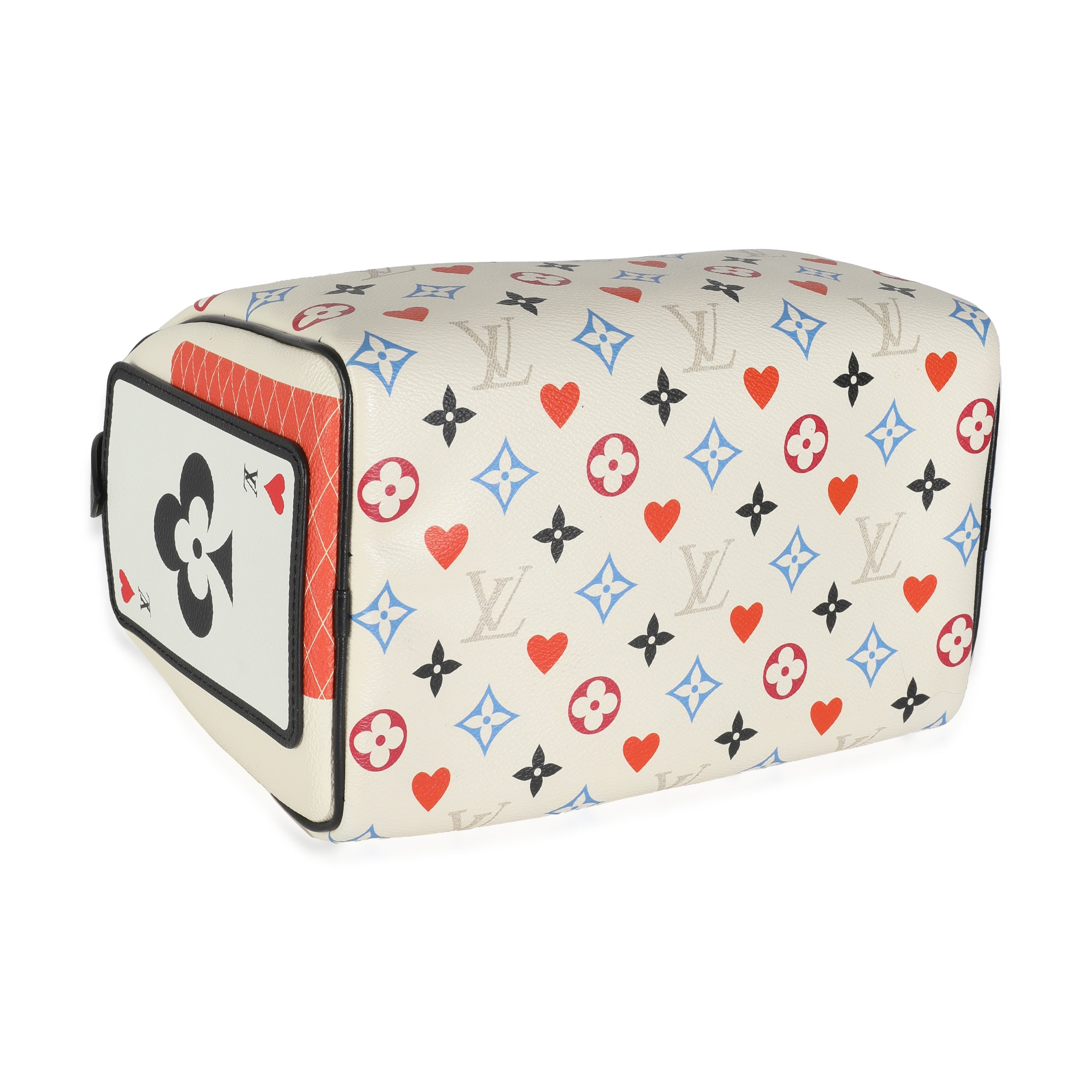 Louis Vuitton White Canvas Game On Speedy Bandouliere 25