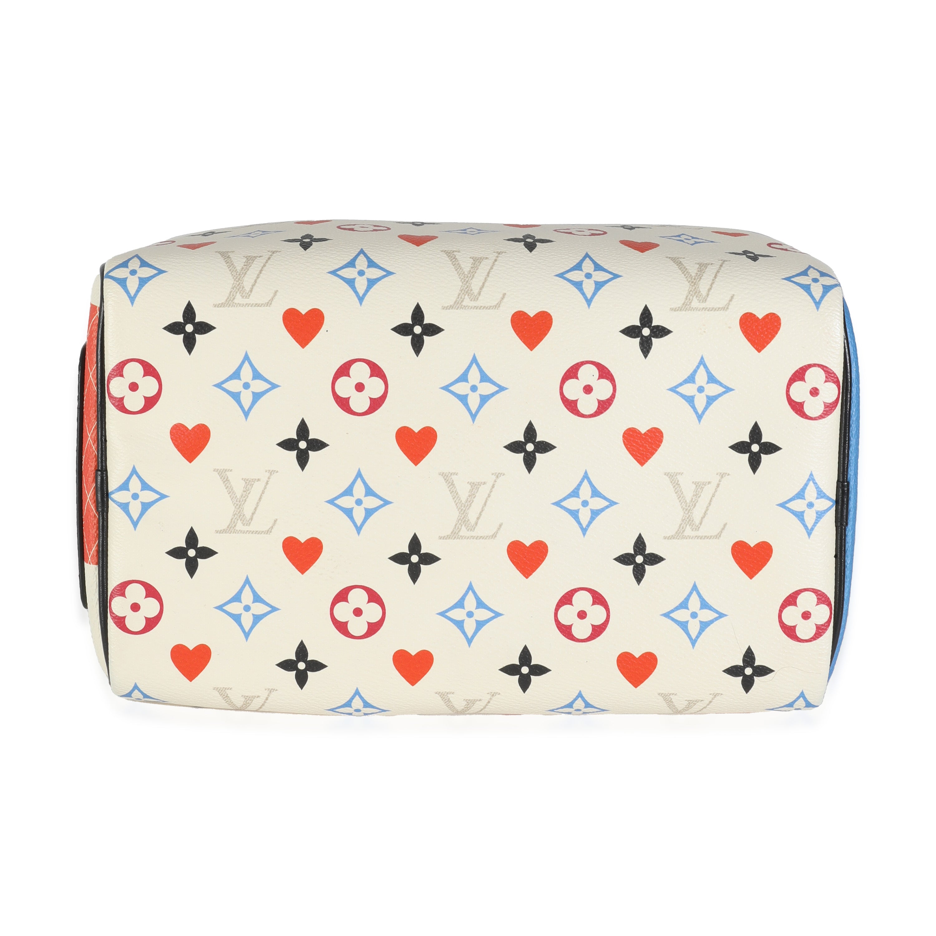Louis Vuitton White Canvas Game On Speedy Bandouliere 25
