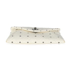 Chanel White Lambskin CC Logo Envelope Clutch With Chain
