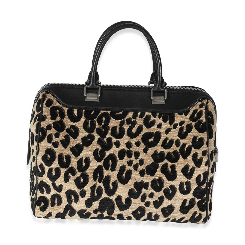 Louis Vuitton x Stephen Sprouse Black Beige Velvet Leopard Speedy 30