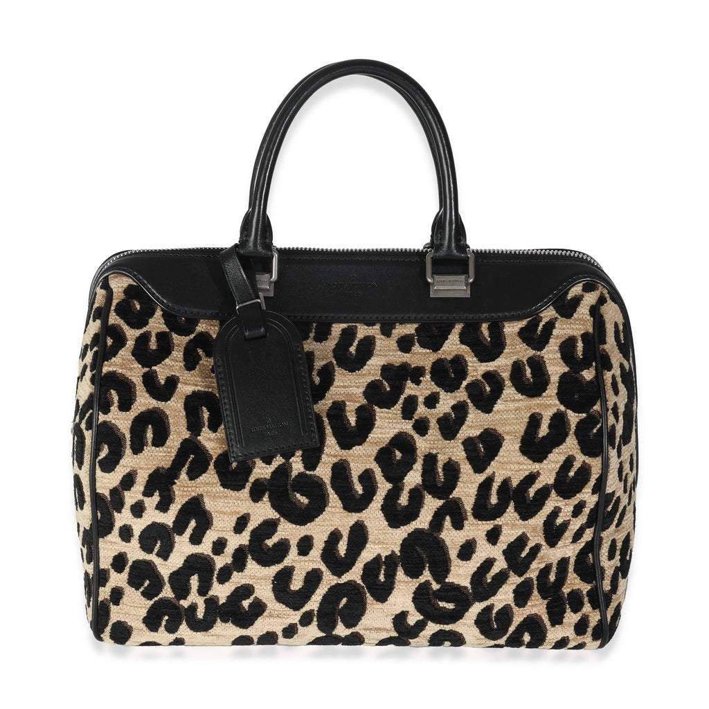 Louis Vuitton x Stephen Sprouse Black Beige Velvet Leopard Speedy 30