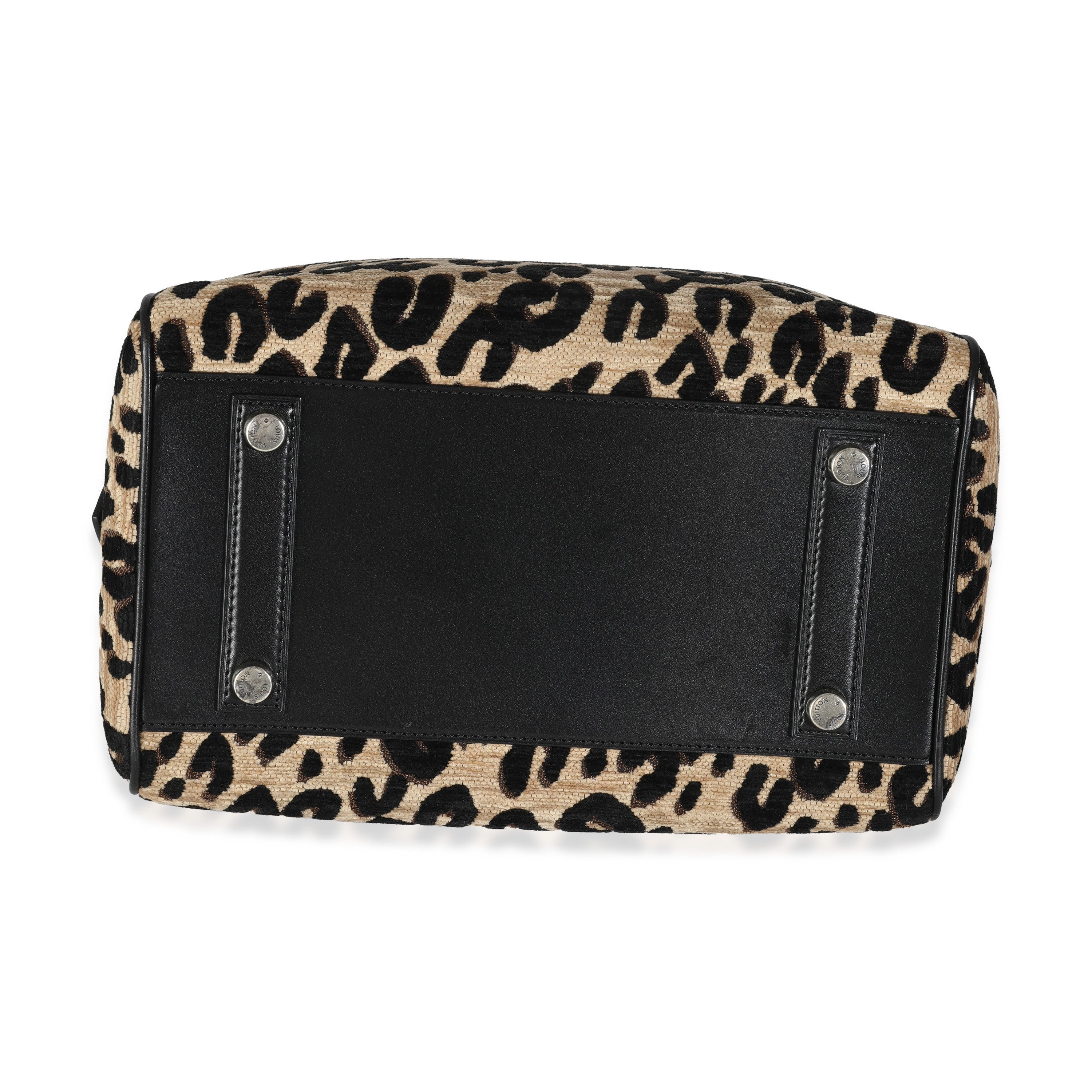 Louis Vuitton x Stephen Sprouse Black Beige Velvet Leopard Speedy 30