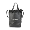 Saint Laurent Black Linen Canvas Teddy Shopping Bag