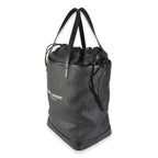 Saint Laurent Black Linen Canvas Teddy Shopping Bag