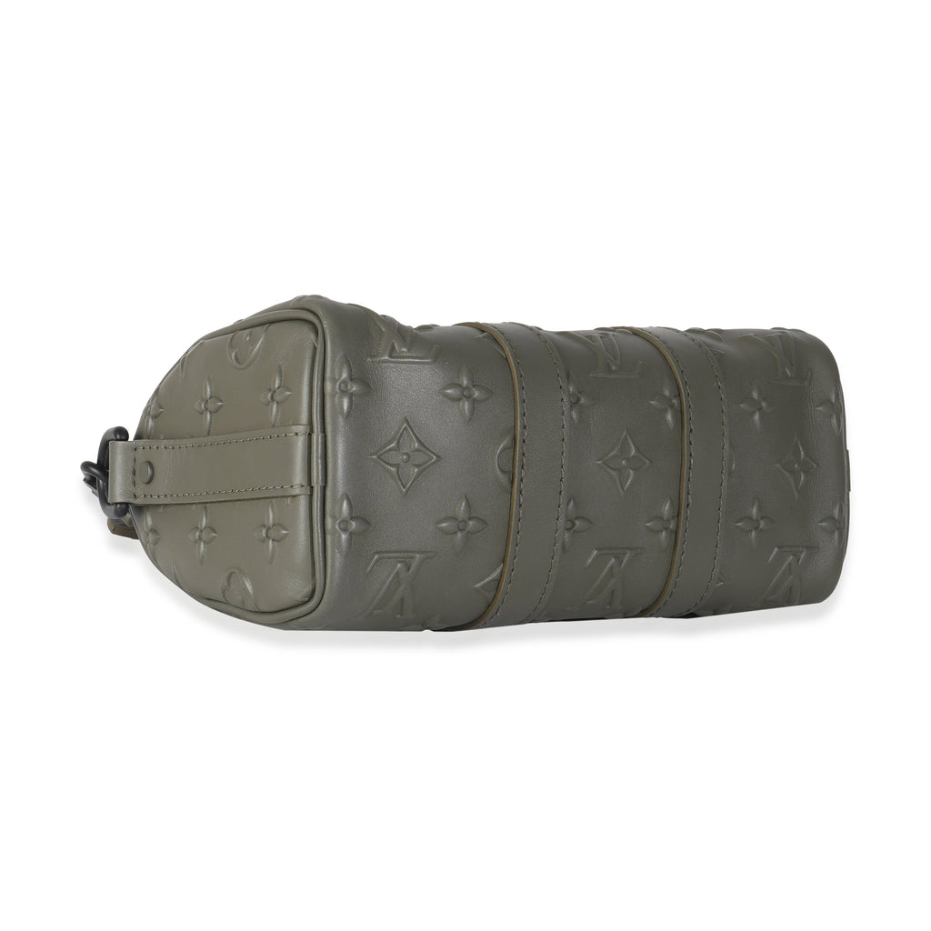 Louis Vuitton Khaki Embossed Monogram Seal Keepall XS
