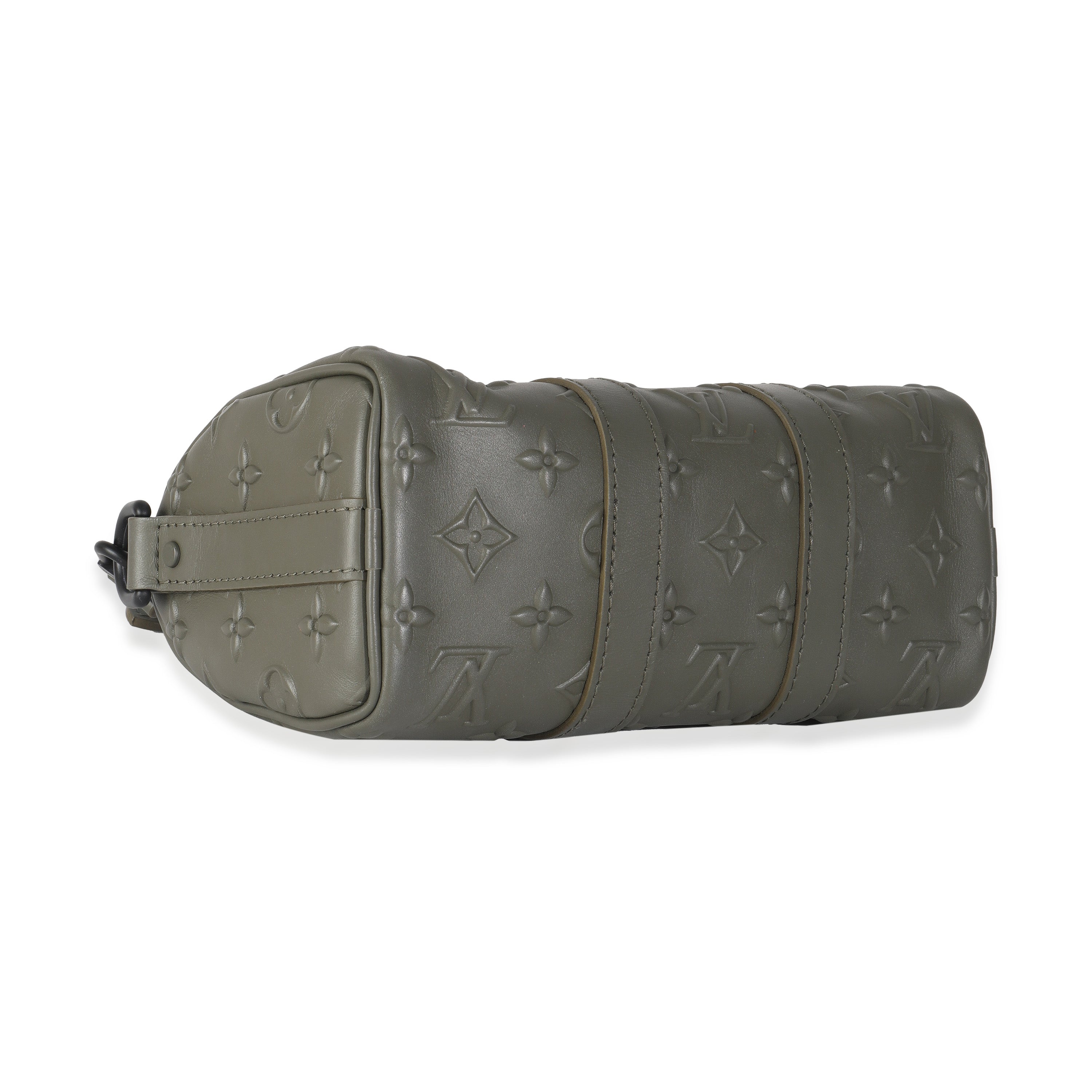 Louis Vuitton Khaki Embossed Monogram Seal Keepall XS
