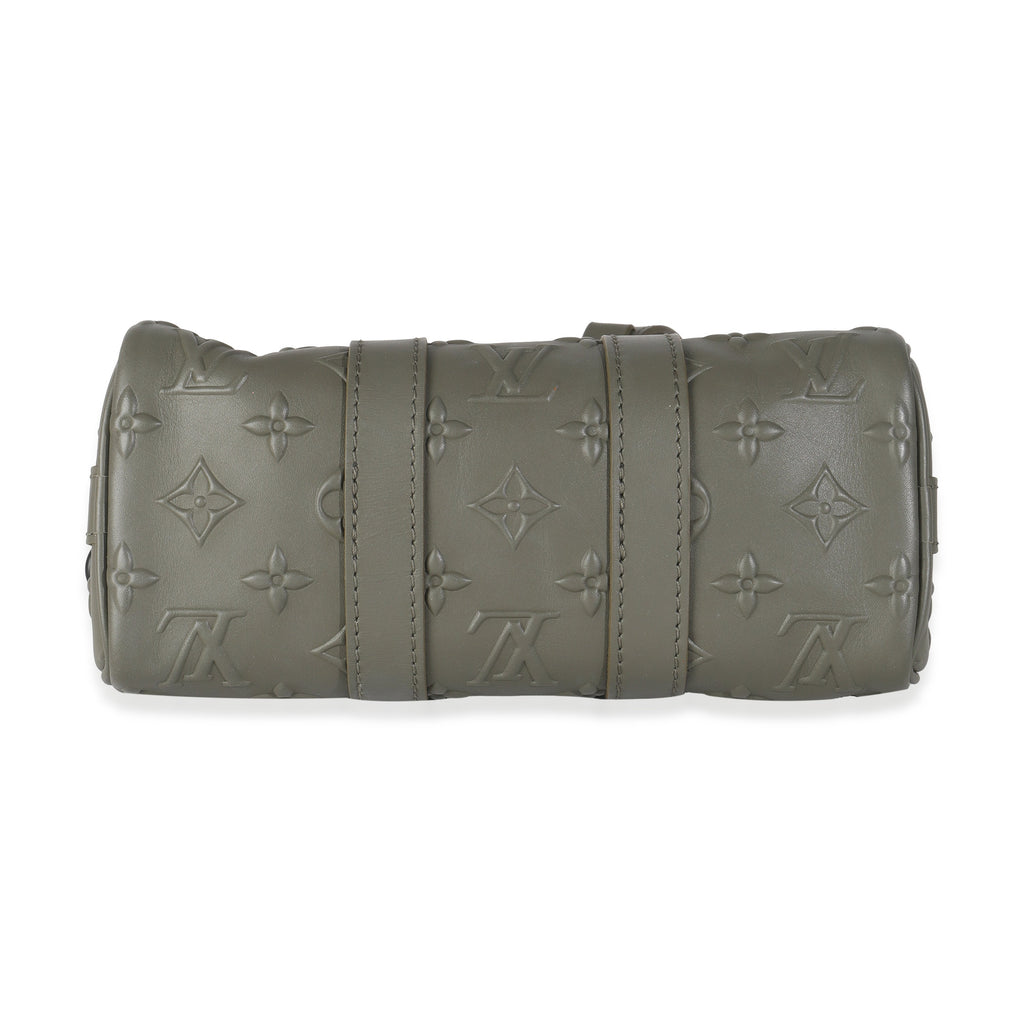 Louis Vuitton Khaki Embossed Monogram Seal Keepall XS
