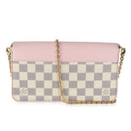 Louis Vuitton Eau De Rose Calfskin Damier Azur Canvas Felicie Pochette