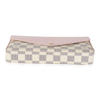 Louis Vuitton Eau De Rose Calfskin Damier Azur Canvas Felicie Pochette