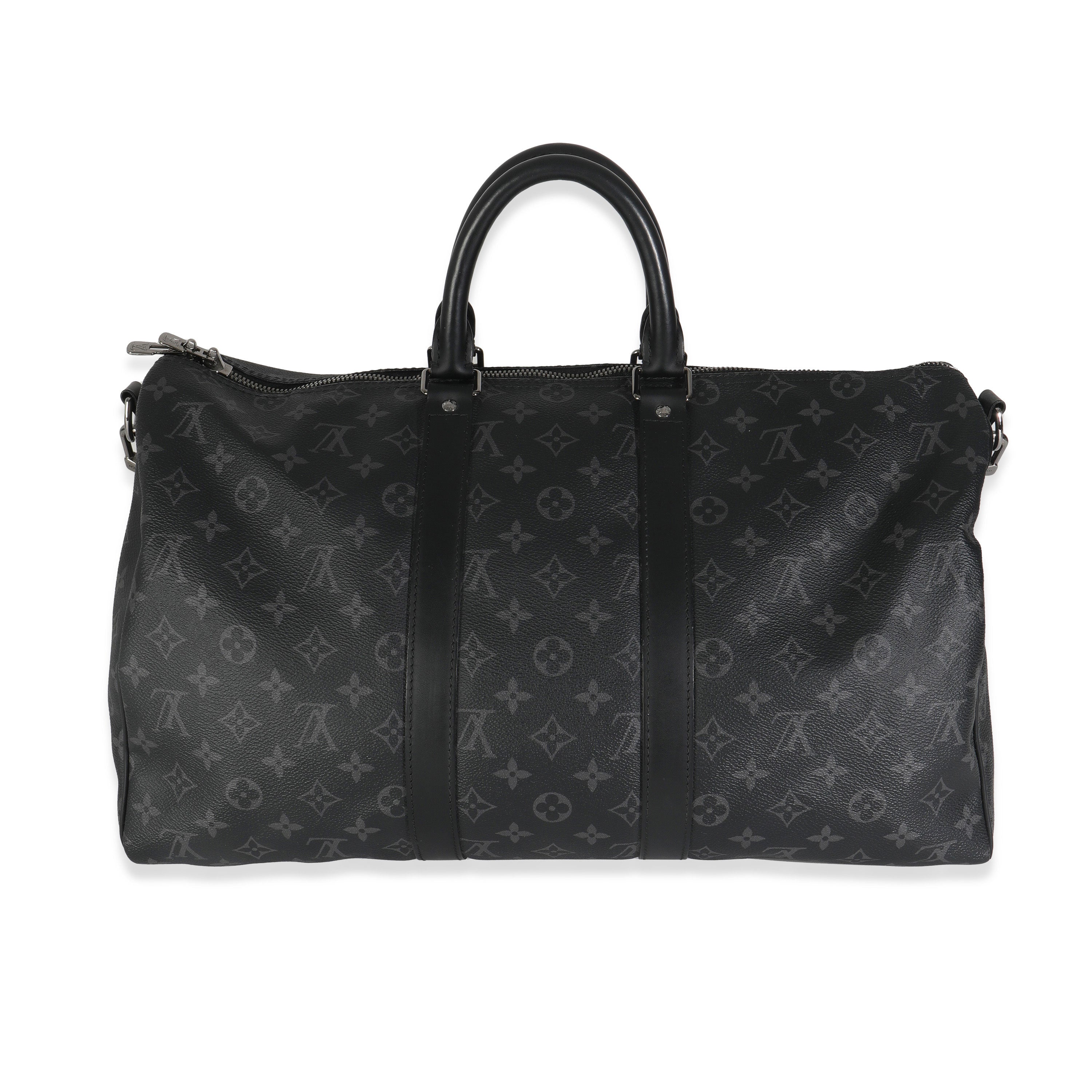 Louis Vuitton Monogram Eclipse Canvas Keepall Bandouliere 45