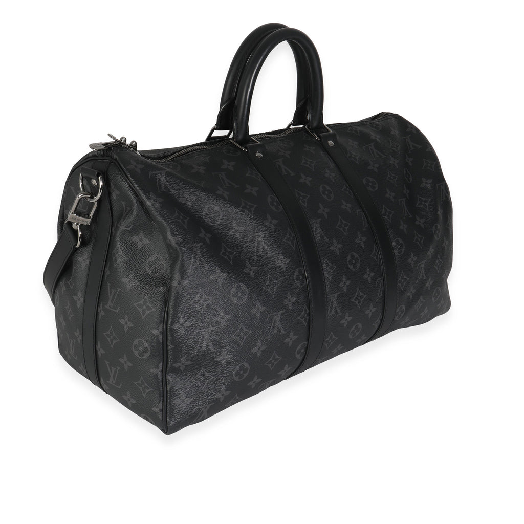 Louis Vuitton Monogram Eclipse Canvas Keepall Bandouliere 45
