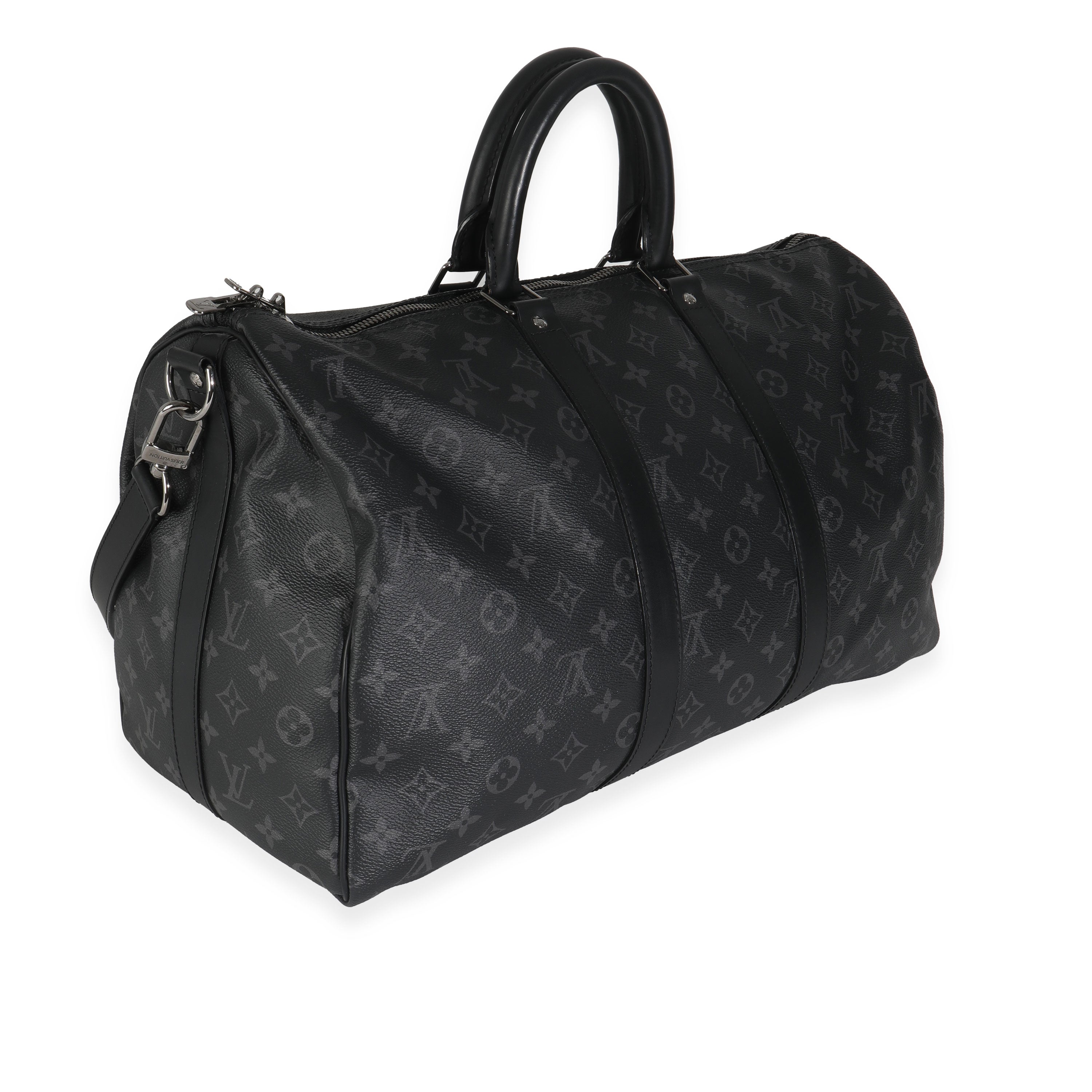 Louis Vuitton Monogram Eclipse Canvas Keepall Bandouliere 45