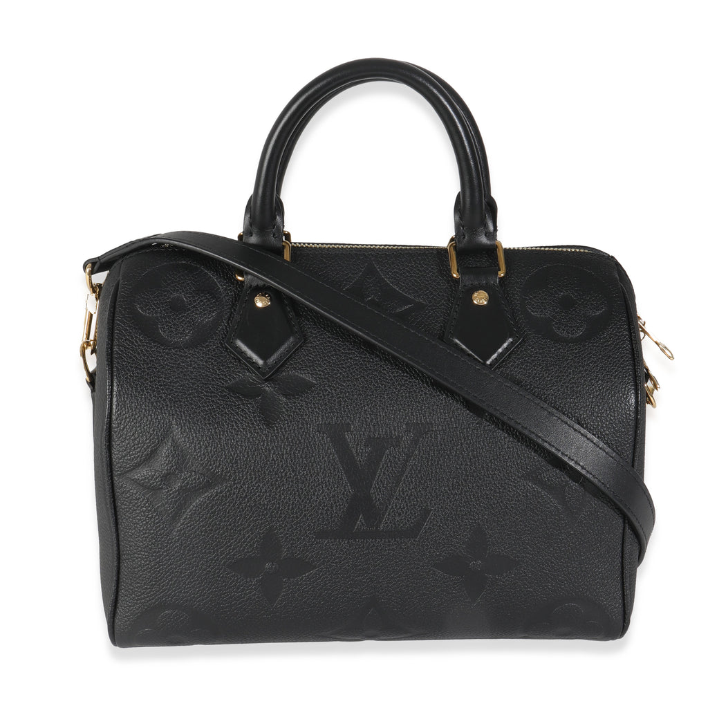 Louis Vuitton Black Monogram Empreinte Speedy Bandouliere 25