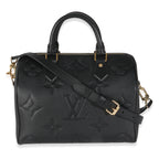 Louis Vuitton Black Monogram Empreinte Speedy Bandouliere 25