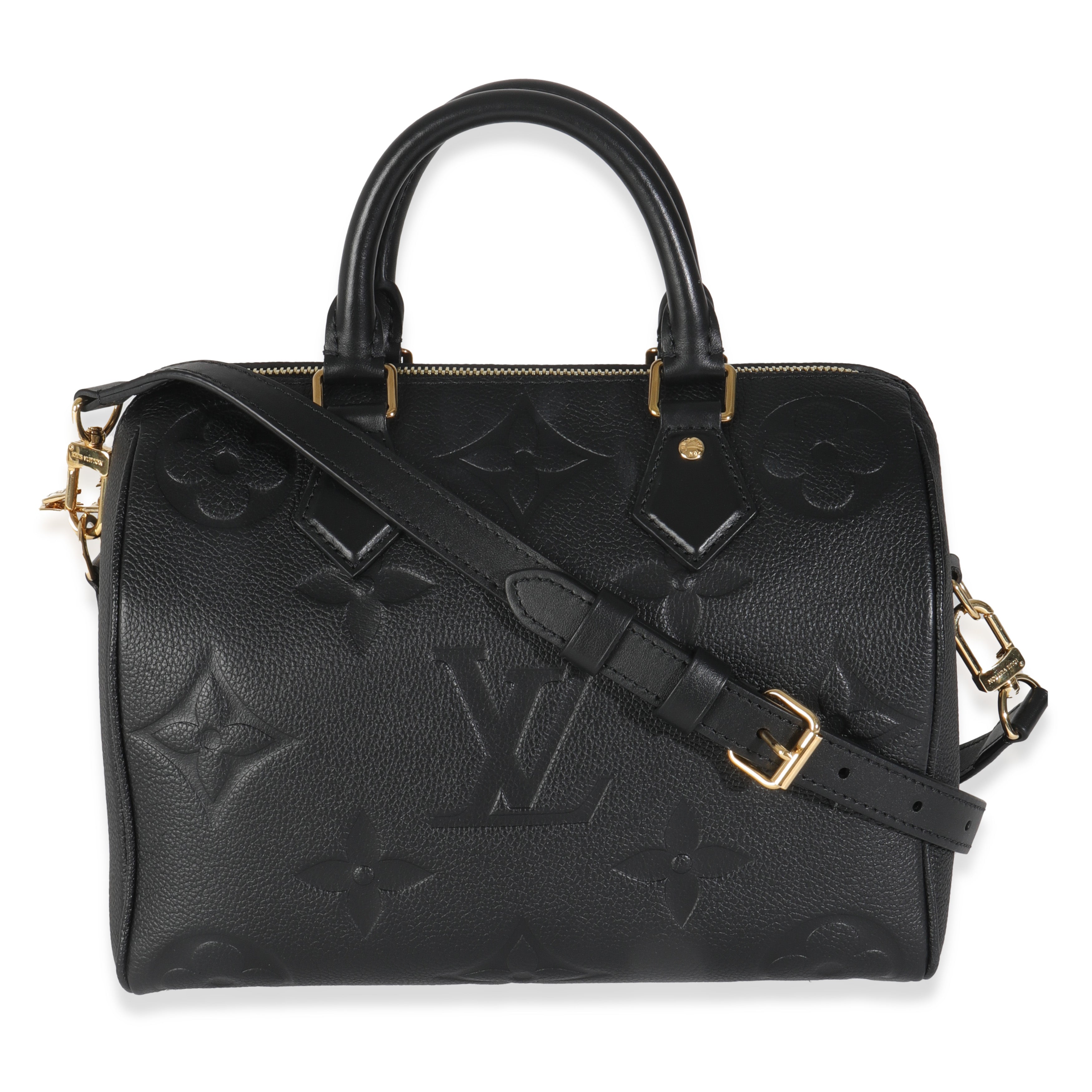 Louis Vuitton Black Monogram Empreinte Speedy Bandouliere 25