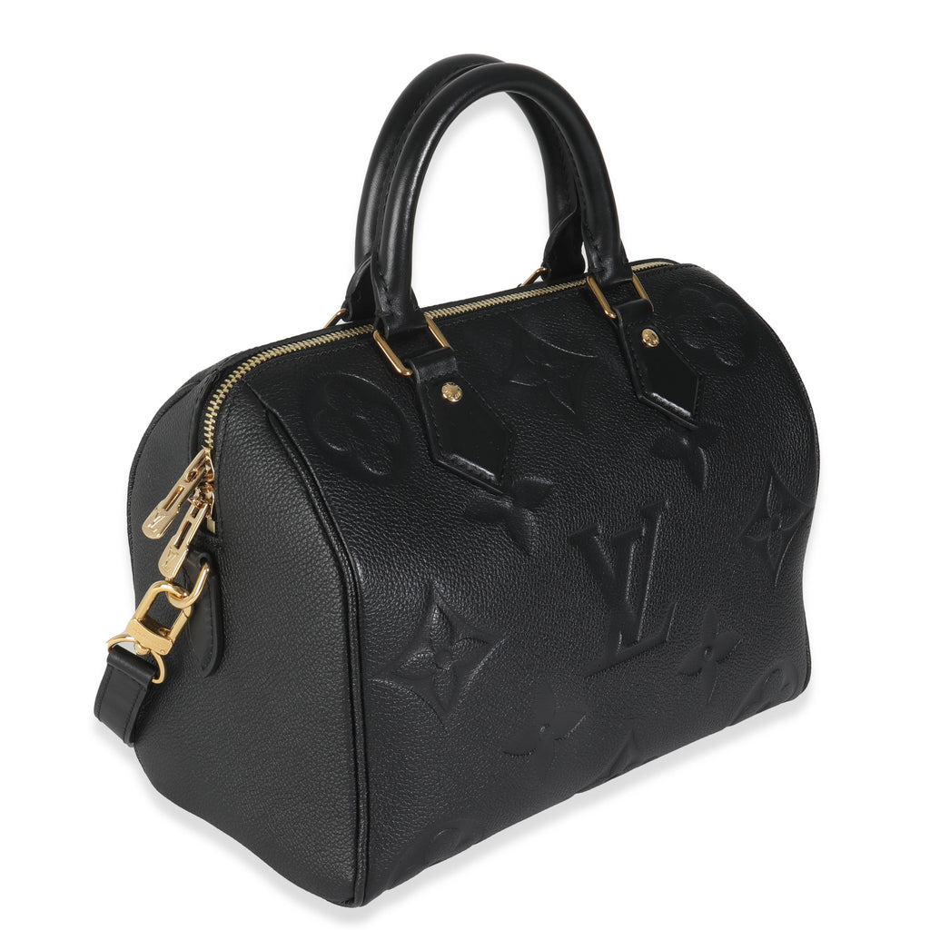 Louis Vuitton Black Monogram Empreinte Speedy Bandouliere 25