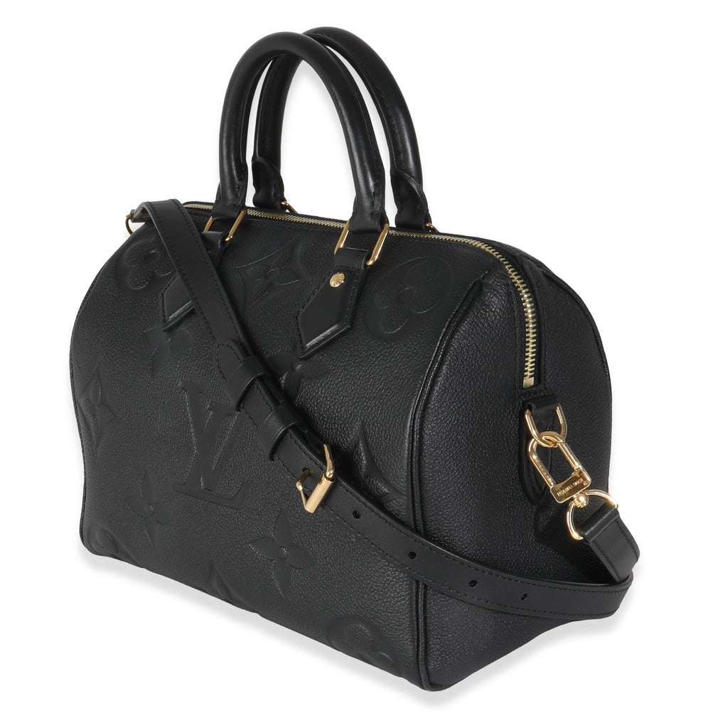 Louis Vuitton Black Monogram Empreinte Speedy Bandouliere 25