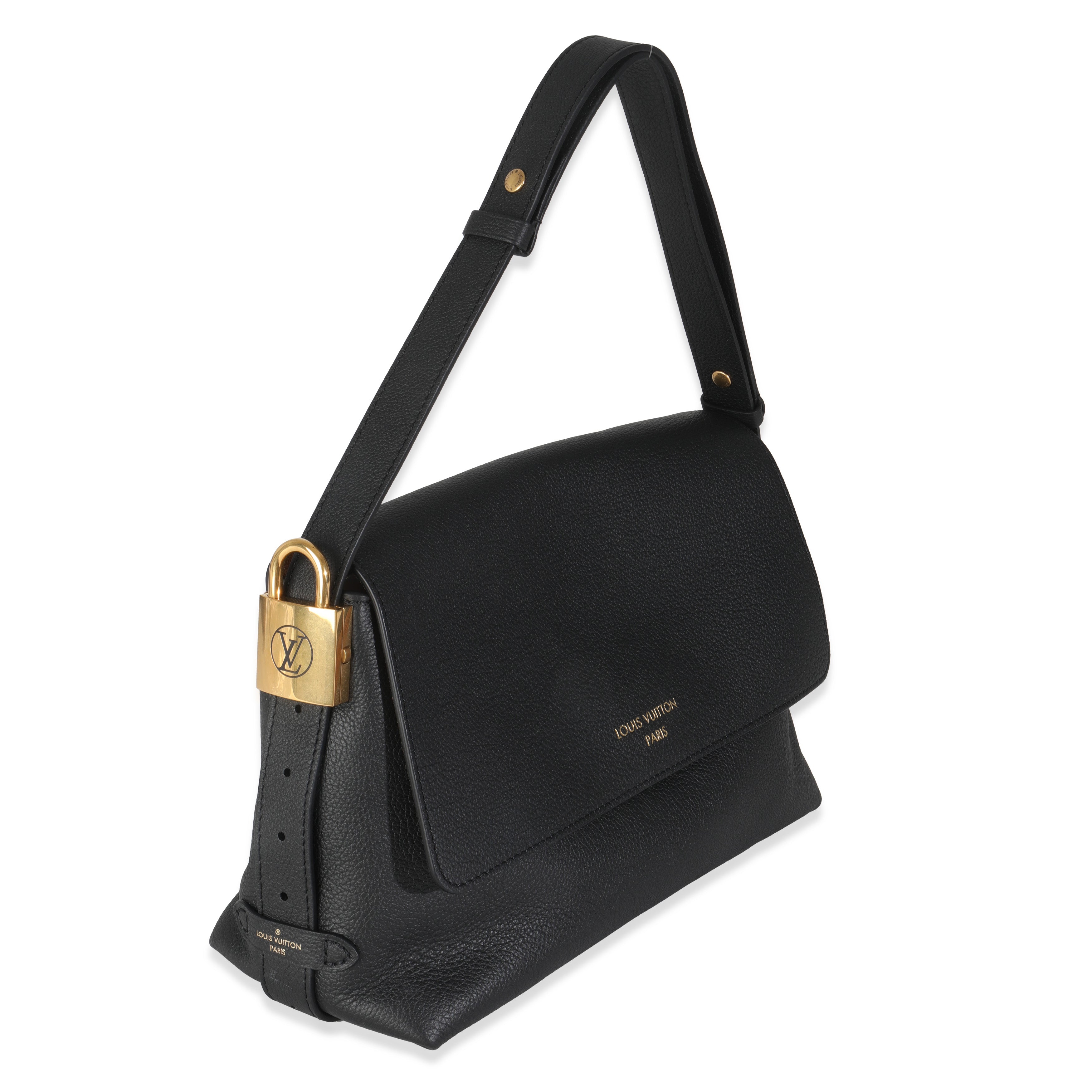 Louis Vuitton Black Grained Calf Leather Low Key Messenger