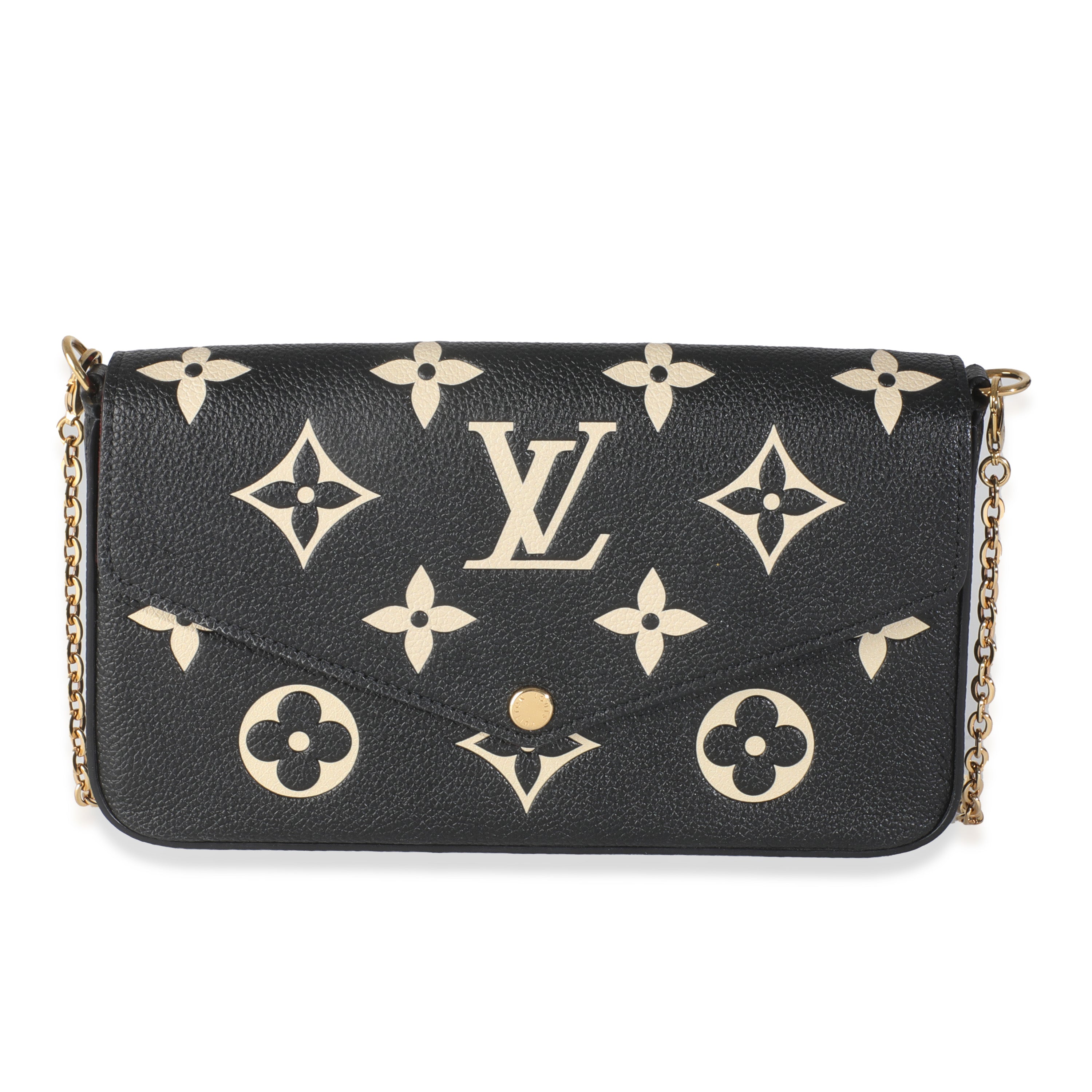 Louis Vuitton Black Beige Empreinte Monogram Giant Felicie Pochette