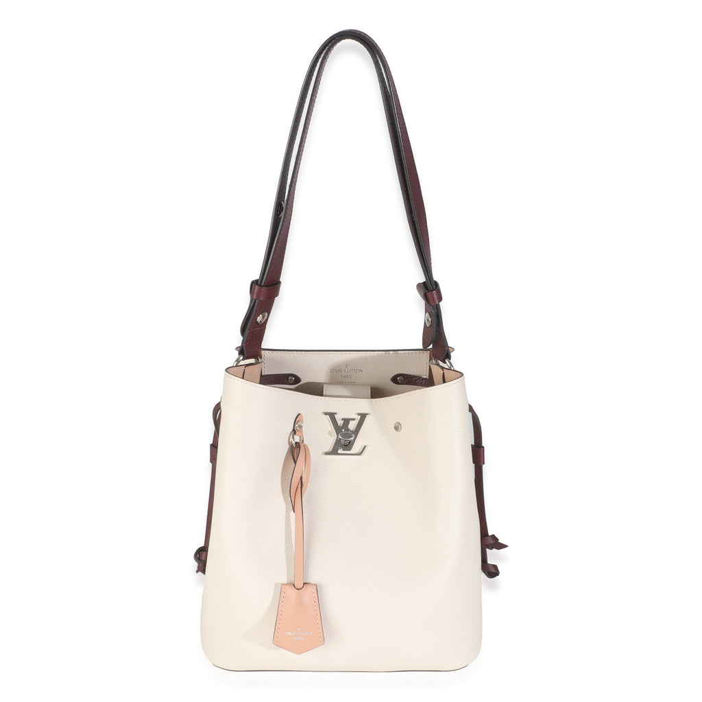 Louis Vuitton Soie Quartz Calla Calfskin Lockme Bucket Bag