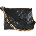 Louis Vuitton Black Lambskin Embossed Monogram Coussin PM