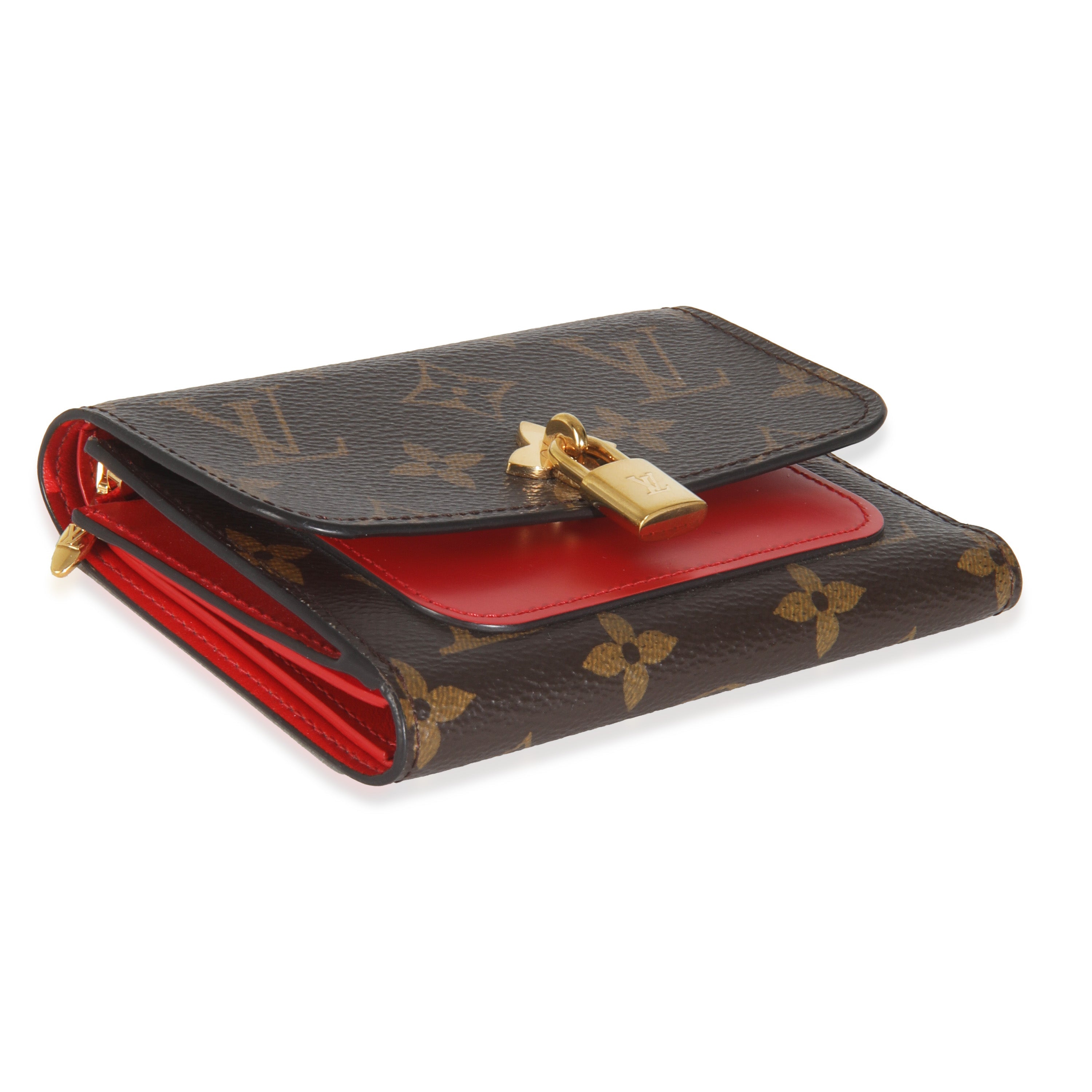 Louis Vuitton Monogram Canvas Flower Lock Compact Wallet